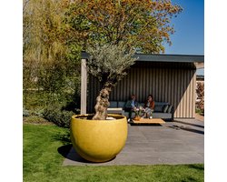 Betonnen bloembak rond Diana XXL (120x91 cm) Yellow | Voor buiten én binnen!