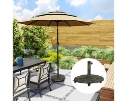Betonnen parasolvoet, parasolvoet met zwenkwiel, ronde parasolhouder, parasolgewicht, voet voor parasol 34/38/48 mm buisdiameter, voor balkon, terras, tuin, brons