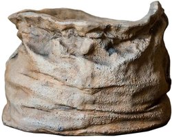 Betonnen Plantenbak - Unieke Pot - Planten Decoreren - Imitatie Linnen Weefsel - 33x30x24cm - Bruin