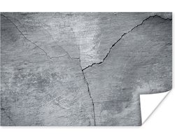Betonnen structuur met een scheur poster 120x80 cm - Foto print op Poster (wanddecoratie woonkamer / slaapkamer)