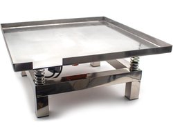 Betonnen Triltafel - Testbank - Materiaal testen - Roestvrij staal platform - 50x50CM - Zilver