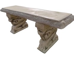 Betonnen Tuinbank - Beton Bankje - Tuin Decoratie - Architectuur Beton - 37 x 124 x 47 cm - Wit