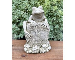 Betonnen tuinbeeld - Welcome to my garden - kikker / pad