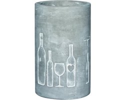 Betonnen Wijnkoeler – Luxe Flessenkoeler met Glas – Handgemaakt Design Wijn & Champagne Koeler – Stijlvolle Grijze Wijnhouder – Perfect Cadeau voor Wijnliefhebbers – Industrialhome