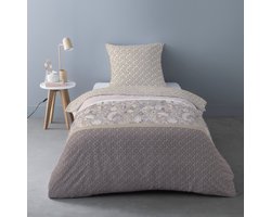 Better Night Fifi - flanellen dekbedovertrek - 1persoons - 140x200 - 1 kussensloop 65x65 - flanel - beige