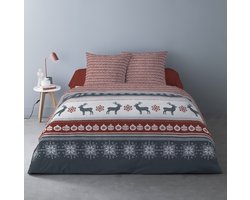 Better Nights - Luxe Polar Fleece Dekbedovertrek Fenris Rouge - 240x220 - warm - kerst/winter - rood