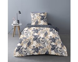 Better Nights - Luxe Polar Fleece Dekbedovertrek Liz - 1persoons - 140x200 - planten - kussensloop 63x63