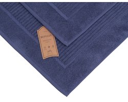 Betully ® - Badkamermat - Badmat 50 x 80cm - Set van 2 - Badmatten - 1000 gr/m2 - Badmat katoen - Badmat Blauw - Badmatten sets -Blauw