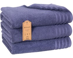 Betully® Charlod XL Handdoeken Blauw - 70x140 - Set van 3 - Badhanddoeken hotelkwaliteit - 100% katoen