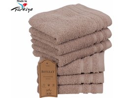Betully ® - Handdoeken 30 x 50 cm - set van 6 - Hotelkwaliteit Handdoeken – Zware kwaliteit 500 g/m2 Beige