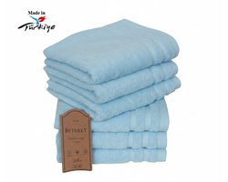 Betully ® - Handdoeken 30 x 50 cm - set van 6 - Hotelkwaliteit Handdoeken – Zware kwaliteit 500 g/m2 LuchtBlauw
