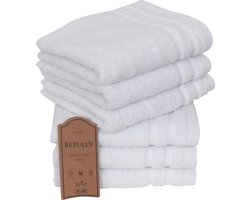 Betully ® - Handdoeken 30 x 50 cm - set van 6 - Hotelkwaliteit Handdoeken – Zware kwaliteit 500 g/m2 Wit