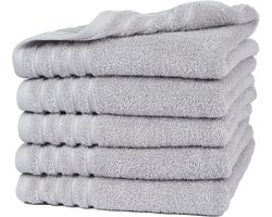 Betully ® - Handdoeken 50 x 100 cm - set van 6 -100% Katoen - Hotelkwaliteit – Zware kwaliteit 500 g/m2-Lichtgrijs