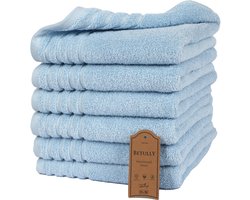 Betully ® - Handdoeken 50 x 100 cm - set van 6 - Hotelkwaliteit – Zware kwaliteit 500 g/m2 Luchtblauw