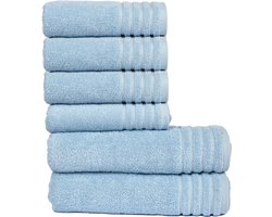 Betully ® - Handdoeken Set - 50x100(4stuk) - 70x140cm(2stuk) - set van 6 - Hotelkwaliteit – Zware kwaliteit 500 g/m2 Luchtblauw