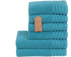 Betully ® - Handdoeken Set - 50x100(4stuk) - 70x140cm(2stuk) - set van 6 - Hotelkwaliteit – Zware kwaliteit 500 g/m2 Turquoise