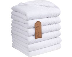 Betully ® Magti - Handdoeken 50 x 100 cm - set van 6 - Hotelkwaliteit – Zware kwaliteit 500 g/m2 Wit
