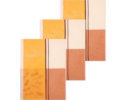 Betz 3 stuks theedoeken keukenhanddoek glazen doeken Italië 100% katoen Motief: pasta Grootte: 50x70 cm Kleur: geel