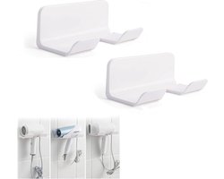 Beugel voor föhn - beugel - Wit - Föhn Houder – Badkamer Wandhouder – Ruimtebesparend & Stijlvol -Föhnhouder Wandmontage