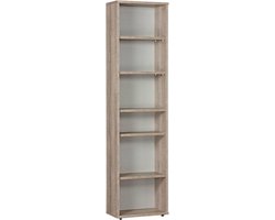 BEUK Boekenkast - Bavel - 200x52x29 cm - Donker Grijs Hout