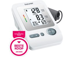 Beurer BM 26 Bloeddrukmeter Bovenarm – Beste Koop Consumentenbond 2025 – Voor Gezin: 4 Gebruikers – Manchet 22-35 cm - Herkent Hartritmestoornissen – Risico-indicator – Scan & Save met App – Medisch Gecertificeerd – Incl. Batterijen – 5 Jaar Garantie