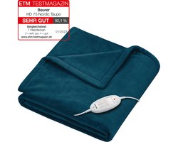 Beurer Elektrische Deken - Warmtedeken - 1 persoons 180x130cm - Test: Zeer goed - Automatische uitschakeling - Blauw - 5 Jaar Garantie excl bij Bol.com