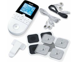 Beurer EM 49 - TENS & EMS trainer - 3 in 1 Pijntherapie, Spierstimulatie & Massage Apparaat - 4 zelfklevende Elektroden voor Lichaamseigen Impulsen - Incl. 70 programma's