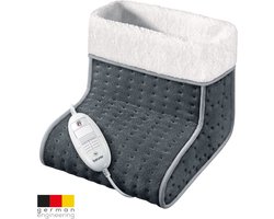 Beurer FW 20 Elektrische Voetenwarmer - 3 Warmtestanden - Tot maat 47 - Snelle opwarming - Automatische uitschakeling - Fleece/Teddy - Voering machinewasbaar - 3 Jaar garantie - Grijs