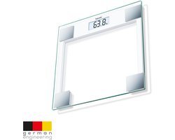 Beurer GS 14 Weegschaal Personenweegschaal - Digitaal - Tot 150 kg - Doorzichtig Veiligheidsglas - Ultra dun (20 mm) design - Makkelijk Afleesbaar LCD display - Schakelt Automatisch aan & uit