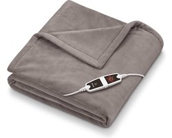Beurer HD 150 XXL Cosy Elektrische Bovendeken - 200 x 150 cm - 2 Persoons - 6 Warmtestanden - Automatische uitschakeling - Fleece - Machinewasbaar tot 30° - 100 Watt - 3 Jaar garantie - Taupe
