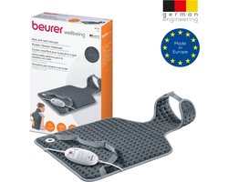 Beurer HK 53 Elektrisch Warmtekussen - Heating pad - Nek en rug - 62 x 42 cm - 3 Warmtestanden - Snelle opwarming - Automatische uitschakeling - Fleece - Machinewasbaar - 3 Jaar garantie - Antracite