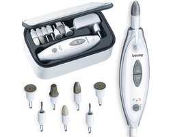 Beurer MP 41 Elektrische nagelvijl – Nagelfrees – Elektrisch manicure en pedicure apparaat - 7 Opzetstukken – LED licht - 2 Snelheden – L en R draaiend - Netvoeding – Incl. opbergetui