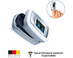 Beurer PO 30 Saturatiemeter - Zuurstofmeter Vinger - Medisch gecertificeerd voor meting Zuurstofverzadiging, Hartslag & Longaandoeningen - Pulse Oximeter, Pijnloos & Klein - Ook bij Sporten op grote Hoogten