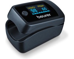 Beurer PO 45 Saturatiemeter (3-in-1) - Meet Zuurstofgehalte, Hartslag & Perfusie - Pulse oximeter - Zuurstofmeter Vinger voor Thuis & Onderweg - Compact & Betrouwbaar - Medisch Gecertificeerd