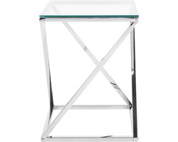 BEVERLY - Bijzettafel - Zilver - Glas