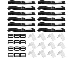 Bevestigingsbanden en klemmen voor zwembadfolie zonnefolie - 12-delige set | Verrijdbaar oprolsysteem voor zwembaddekzeilen