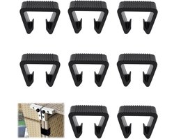 Bevestigingsclips voor Tuinmeubelen - Set van 8 stuks, Terrasmeubelklemmen van 4,25cm, Plastic Meubelclips voor Rotan Meubelen, Outdoor Bevestigingsmiddelen - Geschikt voor Rotan Stoelen en lounge set clips - Handige Connector