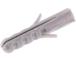 Bevestigingspluggen Set - Nylon pluggen - Muurbevestiging - Voor massieve steen - 100 stuks - Grijs