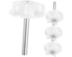 Bevestigingsset voor hoofdbord (8 stuks): Schroeven en ringen voor bedden, banken en relaxfauteuils.