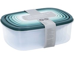 Bewaardoos set voedselcontainers met deksel multicolor keukenopbergers.