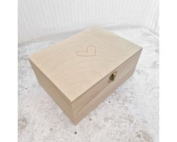 Bewaarkistje | Herinneringenbox | A5 formaat | hartje | Fien & Feau