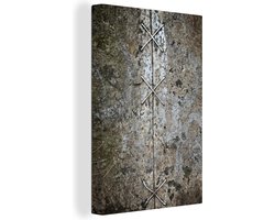 Bewapening in betonnen muur canvas 2cm 120x180 cm - Foto print op Canvas schilderij (Wanddecoratie woonkamer / slaapkamer) XXL / Groot formaat!