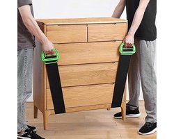 Bewegende-Hijsbanden Meubels Dozen Matras Bouw Ondersteuning 600 lbs - Met 2 paar Handschoenen - Draagriemen Verhuizers