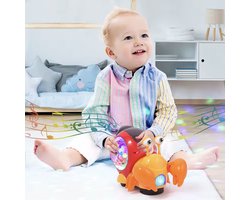 Bewegende Slak - Leren Kruipen - Elektrische Beweging - Met Lichtjes en Muziek - Kinderspeelgoed - Montessori Speelgoed - A2.3
