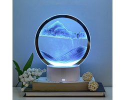 Bewegende zandlamp, 3D-bewegende zandkunst, nachtlampje met drijfzandeffect, creatief glazen zandschilderij, kleurrijk nachtlampje, ontspanning thuis en kantoordecoratie