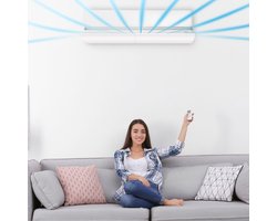 Bewello - Windscherm voor Airco - Windgeleider Universeel 57 t/m 105 cm breedte - (DRAAIBAAR + KANTELBAAR) - Luchtverspreider Flap voor Airconditioning - Winddeflector - Windverdeler Cover Luchtscherm Deflector