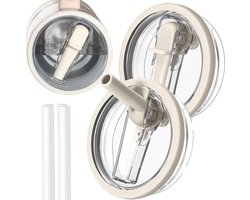 Bewern Anti Lek Deksel Set (2-delig) met Rietjes – Geschikt voor Stanley Cup – Accessoires voor Beker, Thermosfles & Mug
