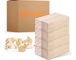 Bewern Lindehout voor Houtsnijden - 8 Stuks Wood Carving Blokken (15x2,5x2,5 cm) - Snijhout voor Houtsnijwerk en Whittling - Basswood