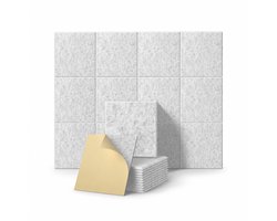 Beyahl - Akoestische Wandpanelen 12 Stuks Zelfklevend - Geluidsabsorberende Panelen 30x30 cm - Polyester Geluidsdemping voor Kantoor, Studio en Thuiswerkplek - Wand- en Plafondmontage