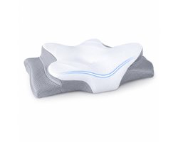 Beyahl - Orthopedisch Nekkussen Ademvrij - Ergonomisch Vlinderkussen van Memory Foam - Anti Snurk & CPAP Kussen - Cervicaal Hoofdkussen voor Nek- en Schouderklachten - Geschikt voor Zij- en Rugslapers